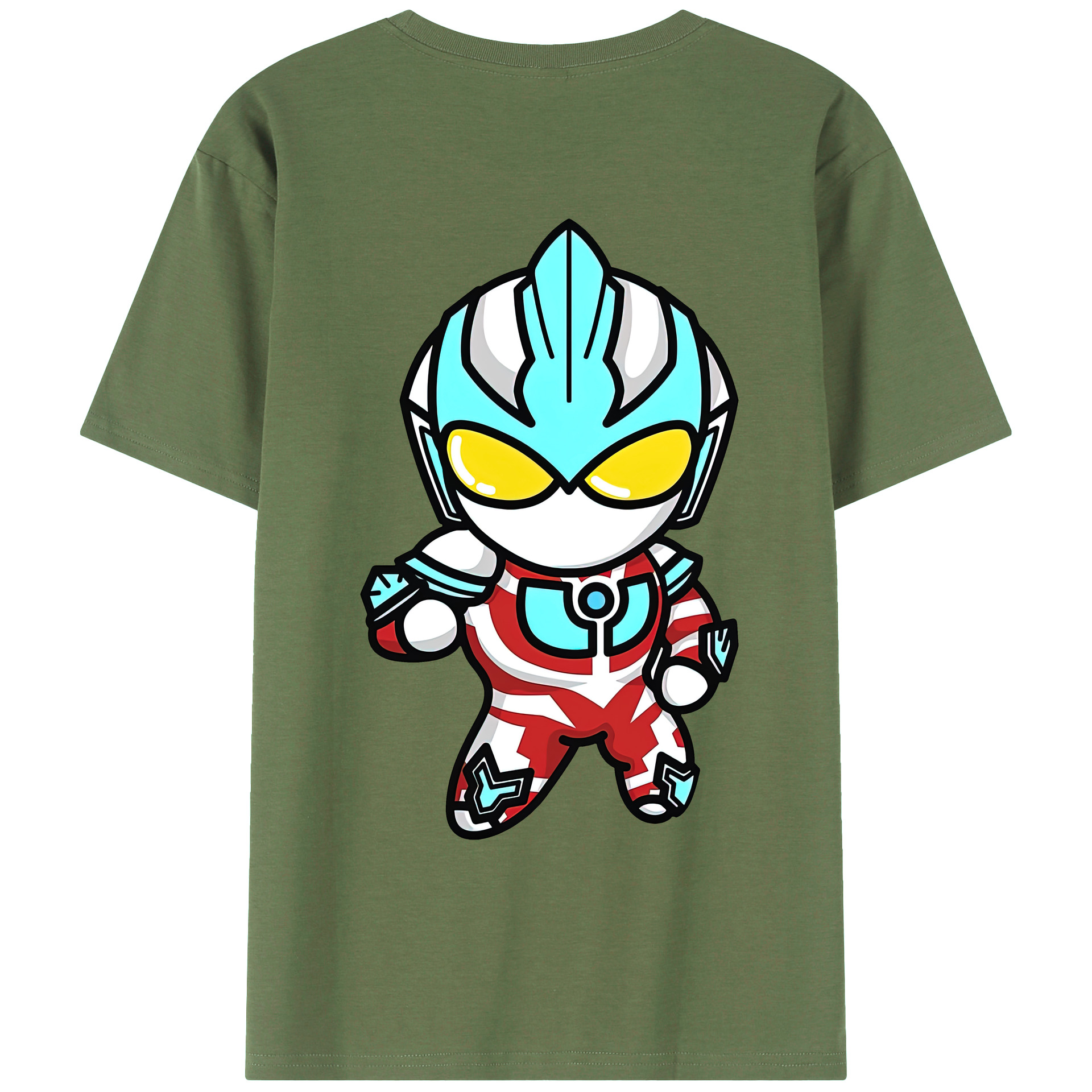 （画像用） ウルトラマン Ultraman 綿100％ メンズ半袖Tシャツ（バックプリント） 通気性
